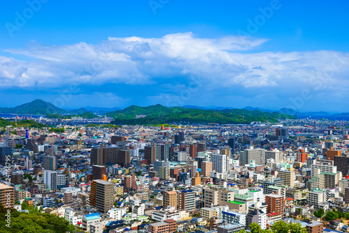 愛媛県松山市の町並み風景写真