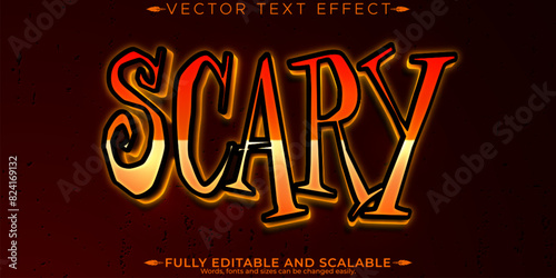 Scary text effect, editable horror and hell customizable font style.