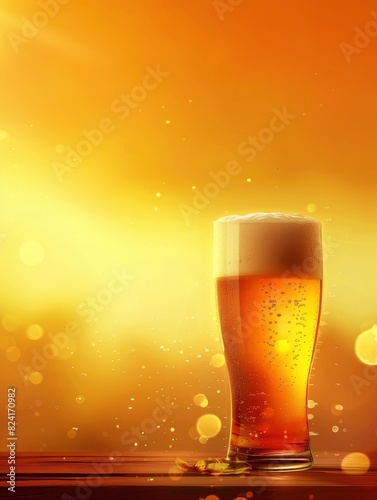 International Beer Day Poster design, copy space - generative ai