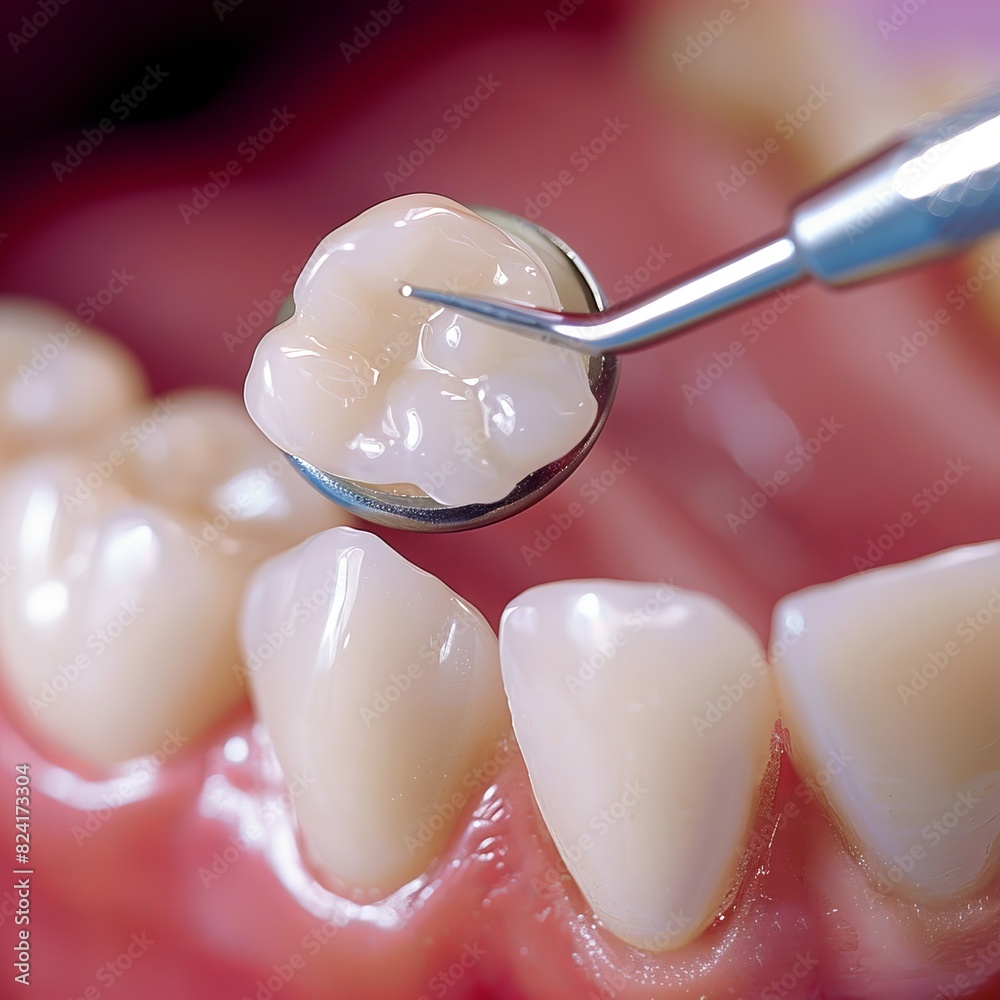 Close up of a tooth with a missing tooth, suitable for dental concepts Close up of a tooth with a missing tooth, suitable for dental concepts