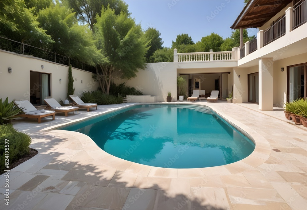 Private Swimming pool, resort swimming pool. contemporary, modern design. retreat. 