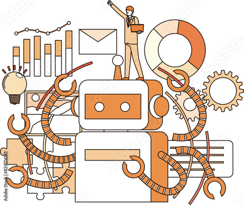 人工知能を使う男性