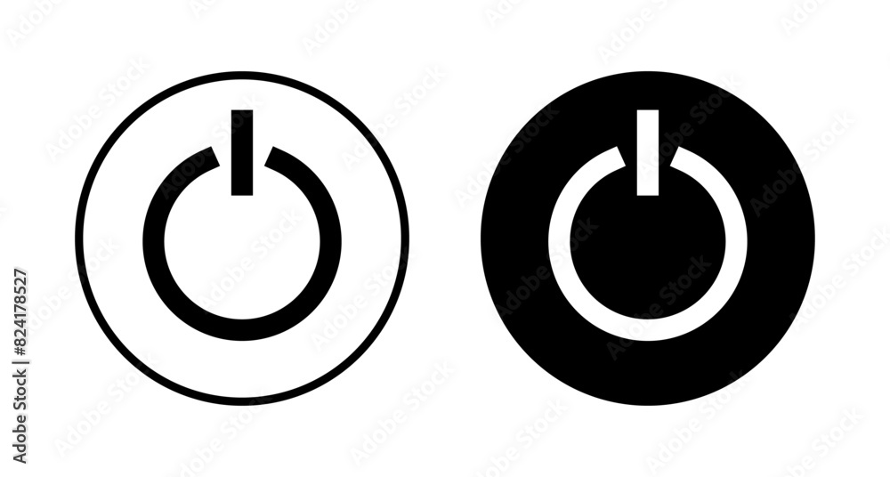 Power icon vector isolated on white background. Power Switch Icon. Start power icon Power icon vector isolated on white background. Power Switch Icon. Start power icon