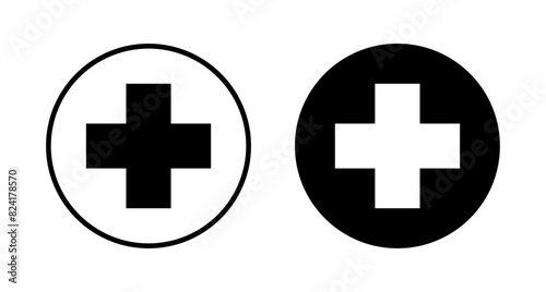 Plus Icon vector isolated on white background. Add plus icon. Addition sign. Medical Plus icon