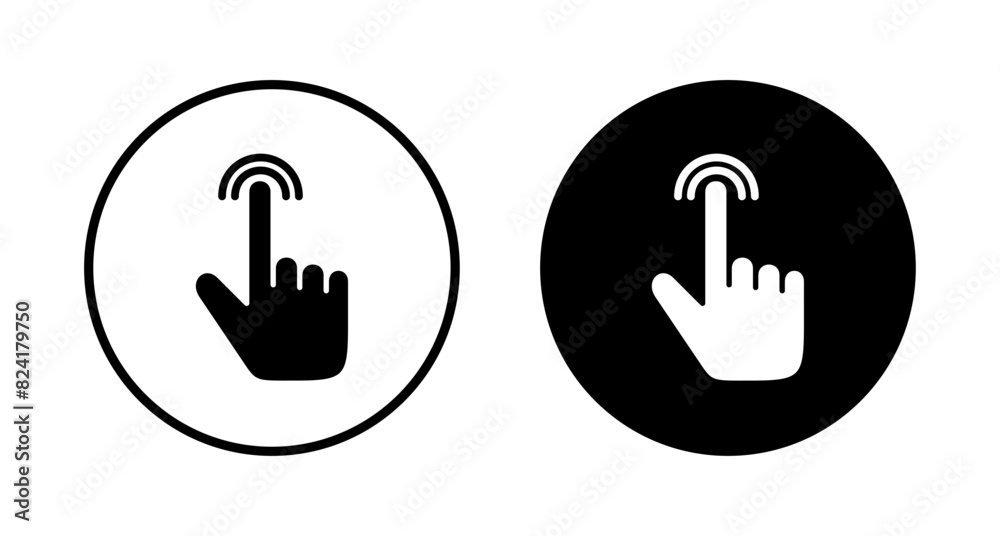 Hand click icon vector isolated on white background. pointer icon vector. hand cursor icon vector Hand click icon vector isolated on white background. pointer icon vector. hand cursor icon vector