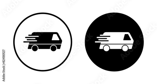 Delivery Icon vector isolated on white background. Fast Delivery Icon. Fast shipping delivery truck. Truck icon delivery