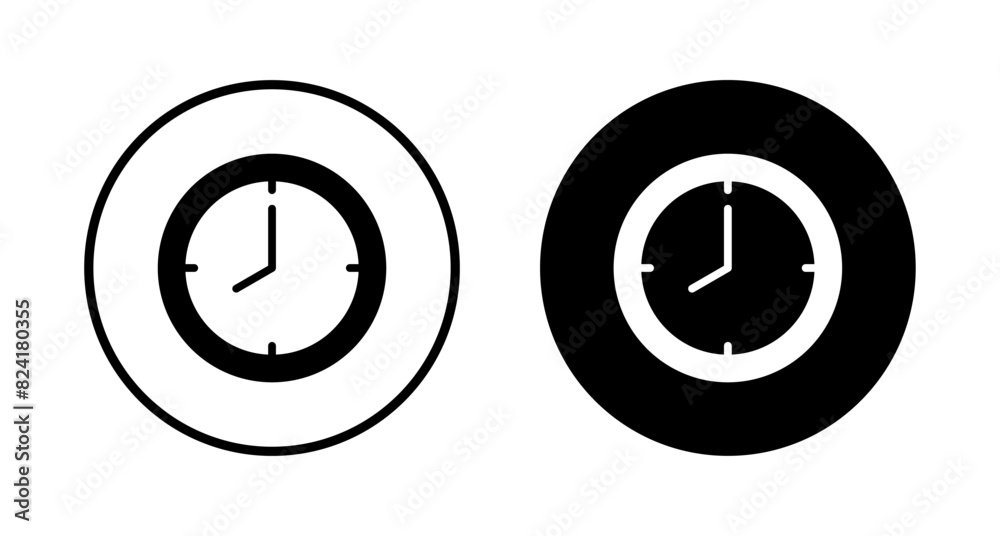 Clock icon vector isolated on white background. Time icon vector. Clock vector icon Clock icon vector isolated on white background. Time icon vector. Clock vector icon