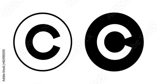 Copyright icon vector isolated on white background. copyright symbols