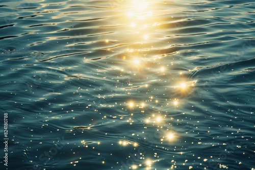 Water with sunlight reflections at sunset