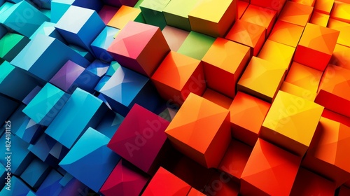 illustration abstract 3D geometric colorful backgrond
