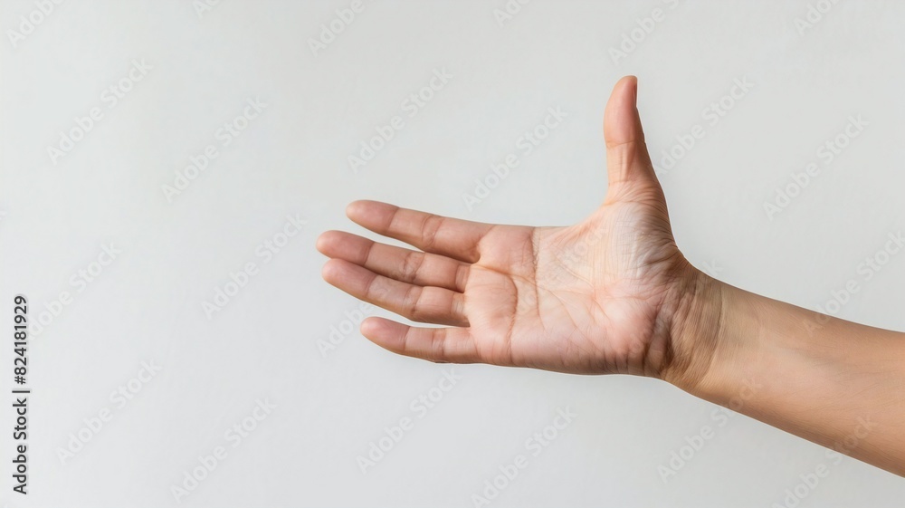 Open Hand Reaching Out Isolated on White Background Open Hand Reaching Out Isolated on White Background