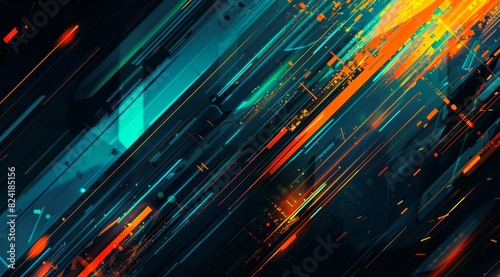 illustration abstract shine, speed, wavy colorful