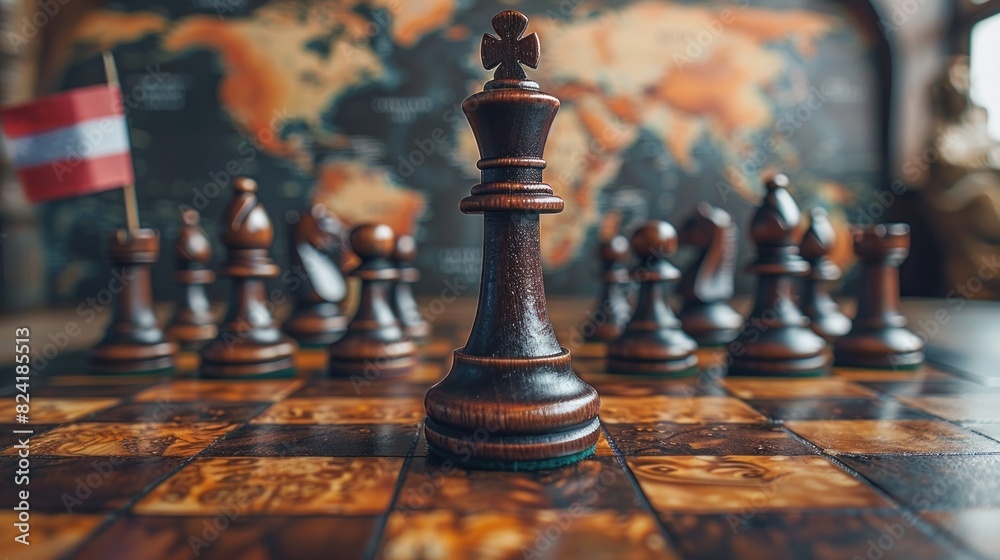 Old and antique wooden chess board Old and antique wooden chess board