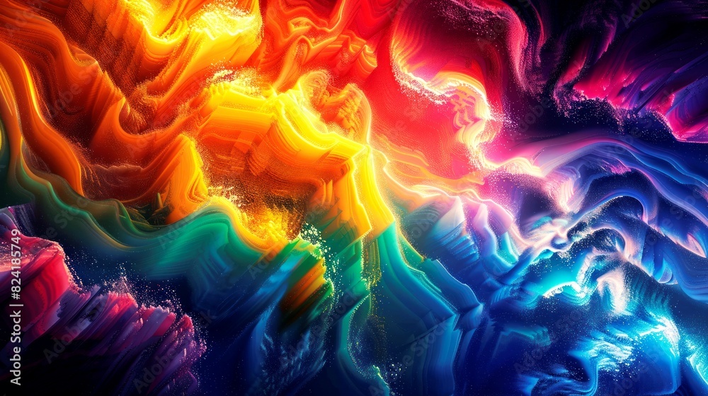Naklejka premium illustration abstract wave liquid and circle colorful