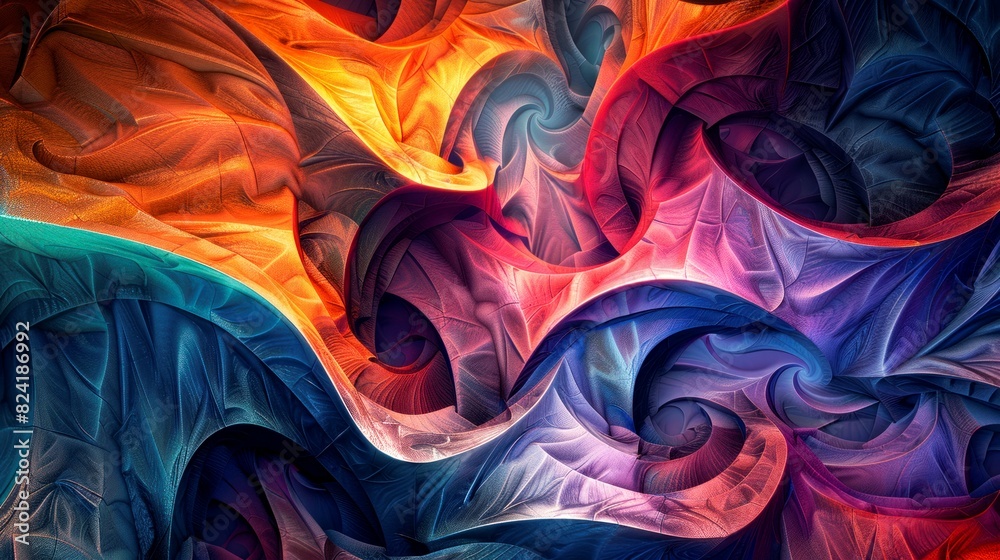 Obraz premium illustration abstract wave liquid and circle colorful