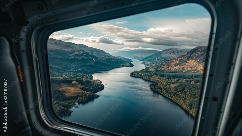 The view from inside the helicopter was stunning as we flew over the misty clouds and mountains of the Highlands.