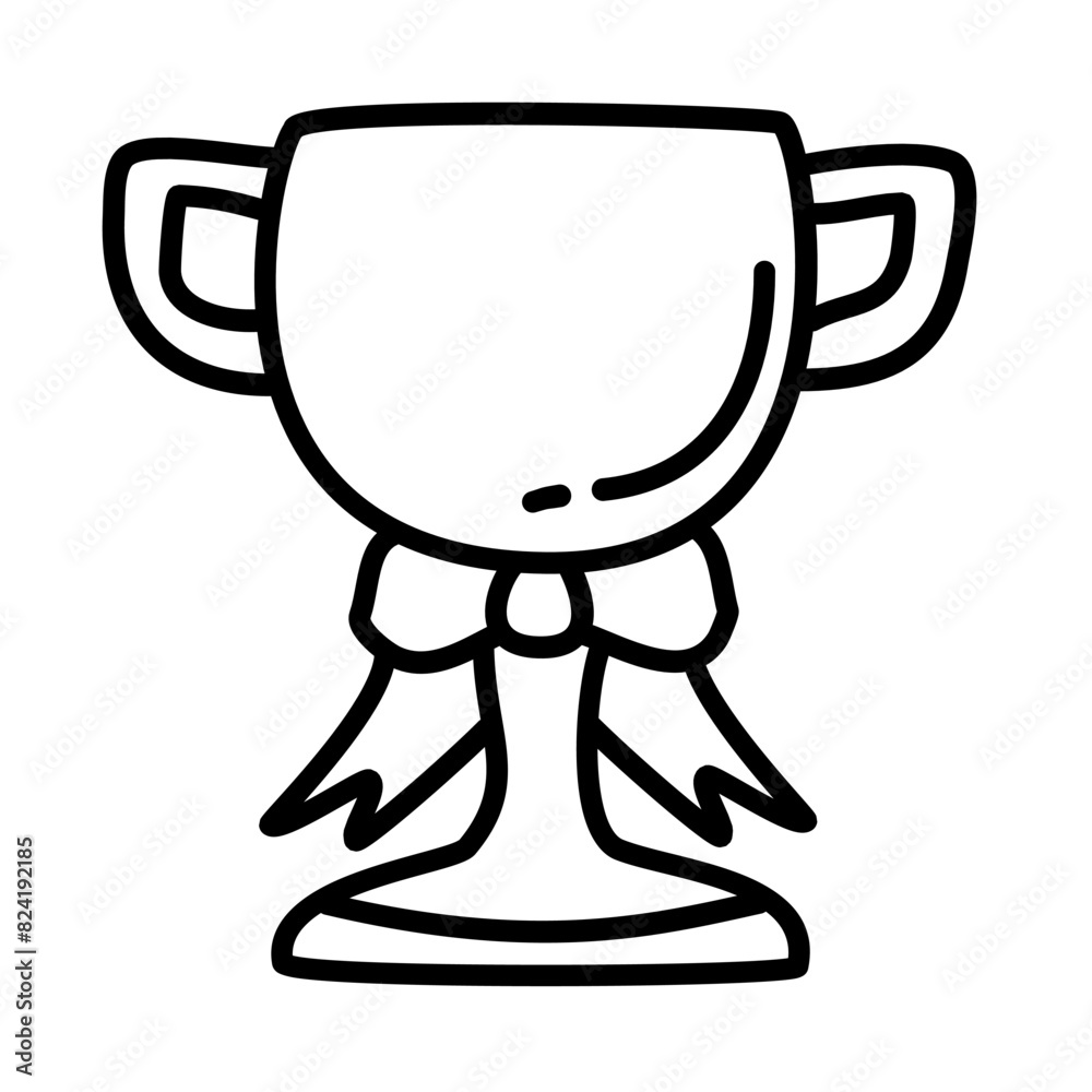 winning trophy of soccer football championship doodle icons winning trophy of soccer football championship doodle icons
