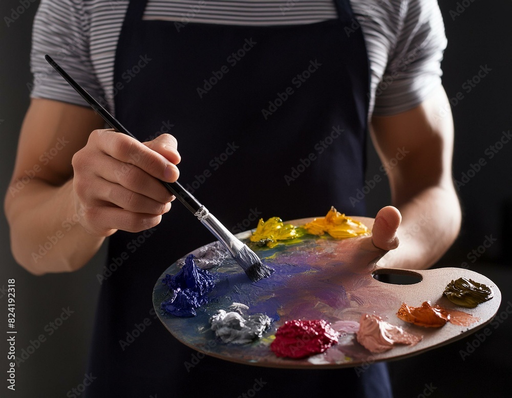Obraz premium artist with palette and brush