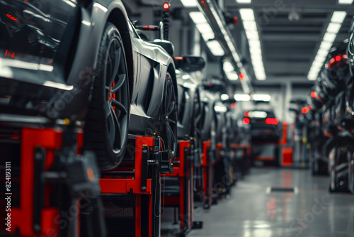 Wallpaper Mural View of cars on production line in factory Torontodigital.ca