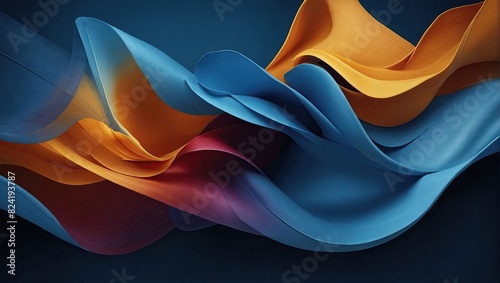  Abstract 3d blue water wave background banner. Colorful smoke abstract wavy multicolor flowing waves deep blue liquid background