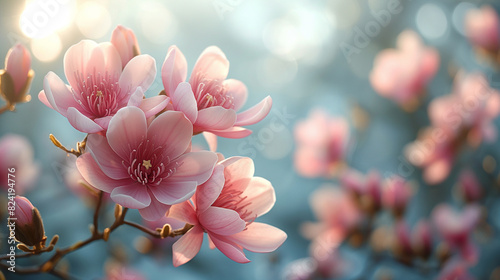 Close Up of Pink Flowers  Cherry Blossoms  Apple Blossoms  Magnolias  Lovely Pink Flowers  Background