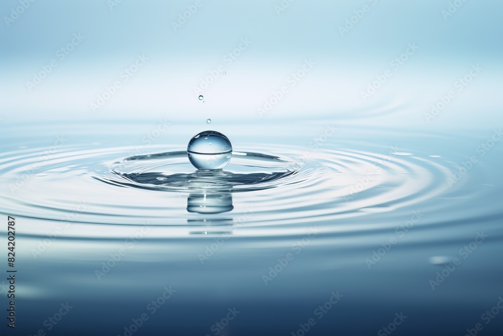 A drop of water is falling into a large body of water A drop of water is falling into a large body of water