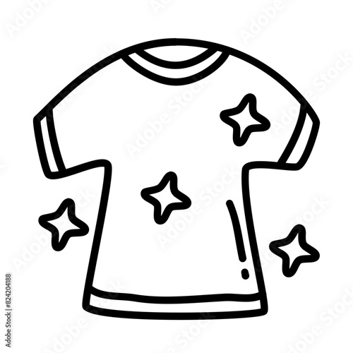 clean clothes of laundry and clean service doodle icons