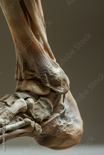 Close-Up of a Well-Defined Ankle Highlighting Anatomical Details and Subtle Contours in Soft Lighting