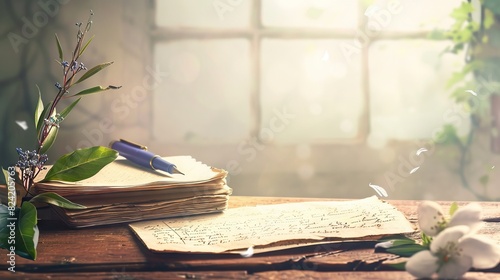 National pen pal day background concept 