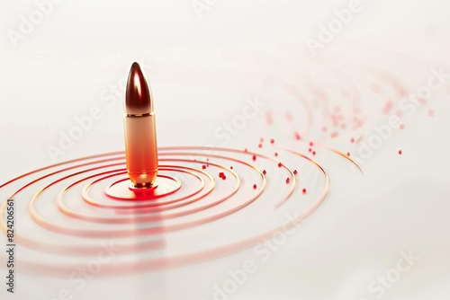 isolated bullet trace on white background abstract ballistic trajectory concept 3d illustration photo