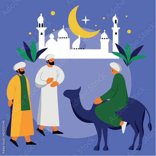 Eid AlAdha illustration muslim ramadan eid poster MJ023