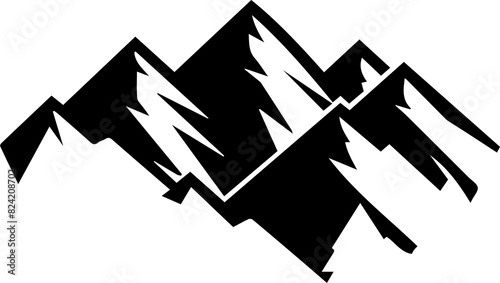 Mountain Silhouette on Transparent Background