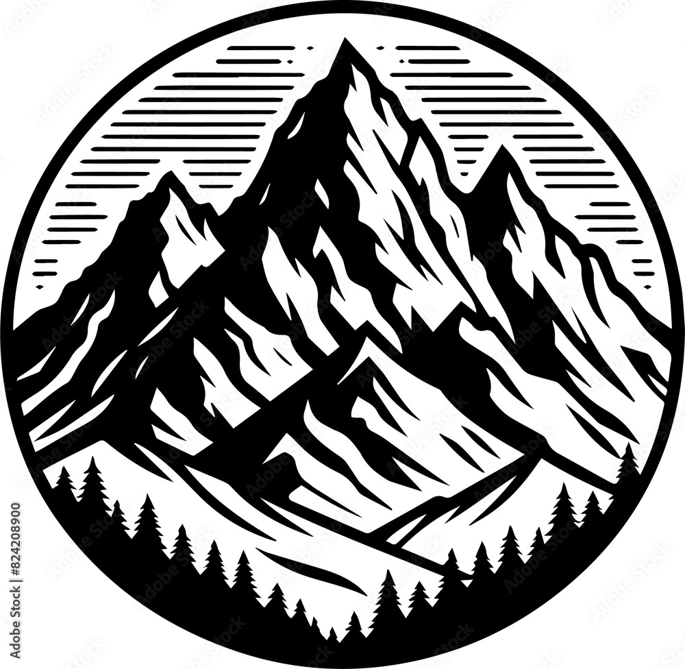 Mountain and Forest Silhouette. Camping, Mountain, Adventure, Hiking PNG Mountain and Forest Silhouette. Camping, Mountain, Adventure, Hiking PNG