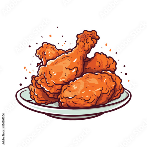 Hand-drawn fried chicken illustration
