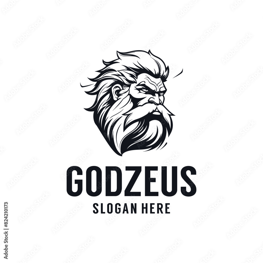 Zeus head logo vector illustration