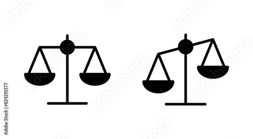 Scales icon set . Law scale icon. Justice sign