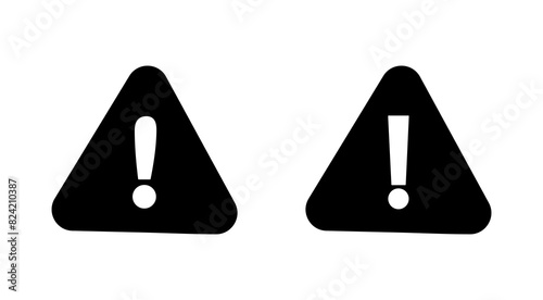Exclamation danger sign. attention sign icon set. Hazard warning attention sign