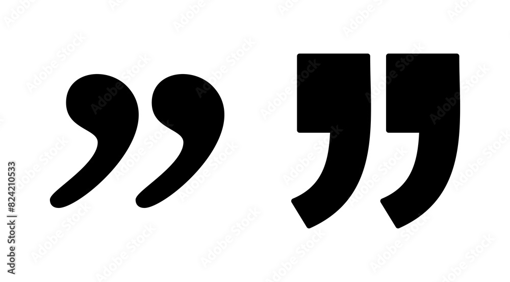 Quote icon set. Quotation mark symbol.