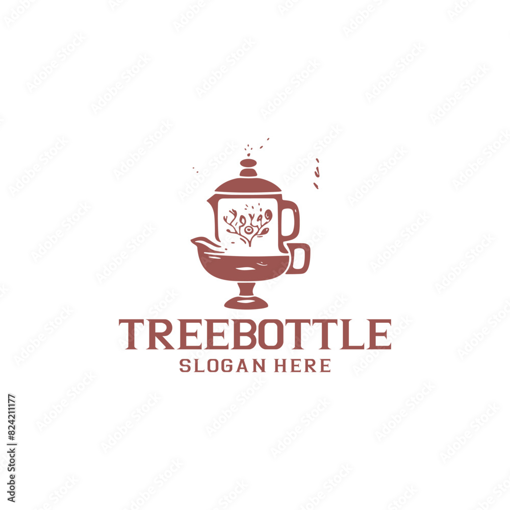 Tree bottle logo vector illustration Tree bottle logo vector illustration