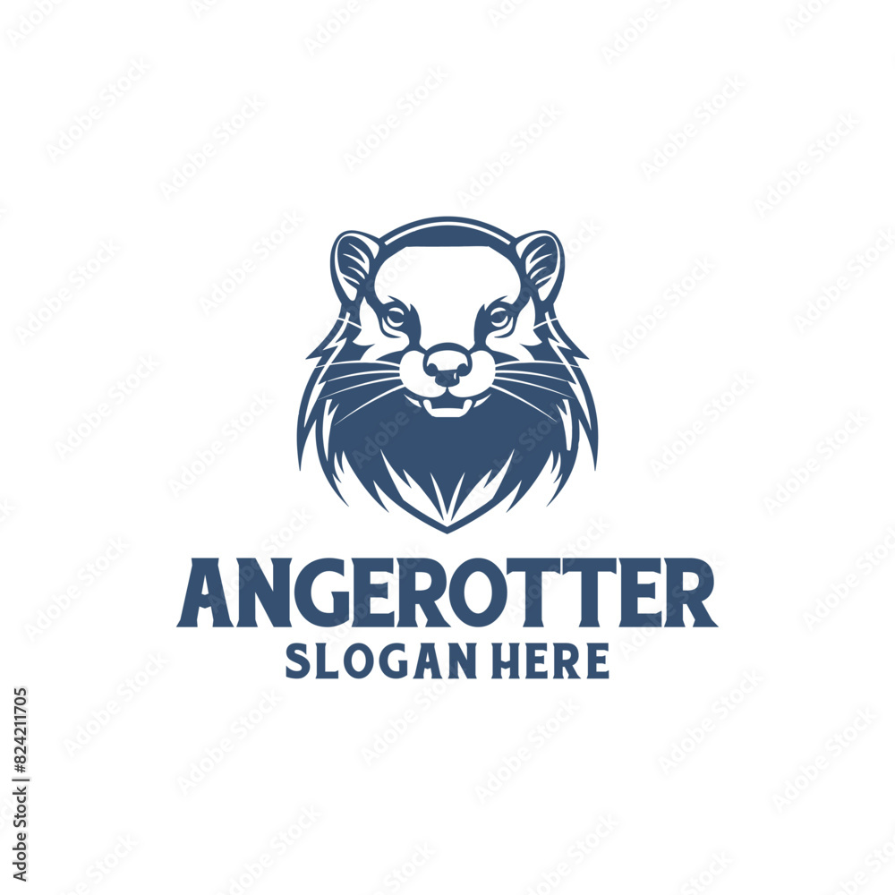 Anger otter logo vector illustration