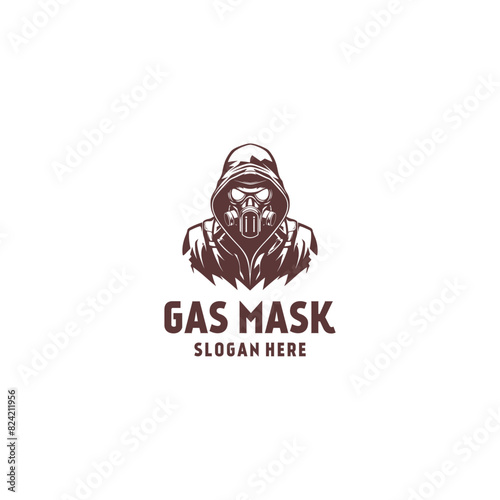 Gas mask logo vector illustration
