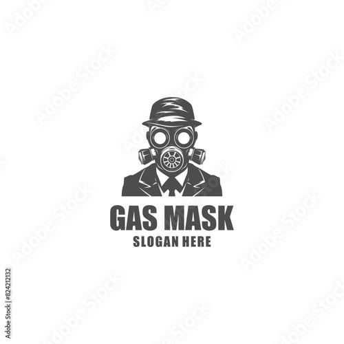 Gas mask logo vector illustration