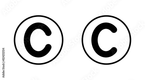 Copyright icon set. copyright symbols