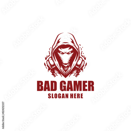 Gamer head logo vector illustration