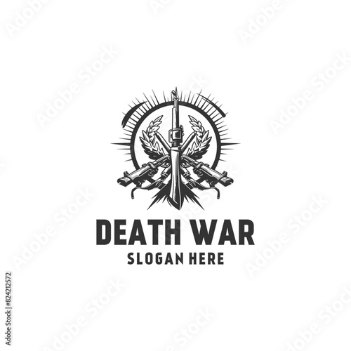 Death war logo vector illustration