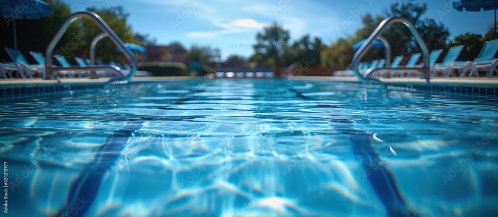 Clear swimming pool on sunny day
