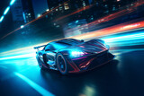 sport car is driving in the speed of light