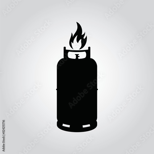 Hand drawn Gas cylinder vector tank. Lpg propane bottle icon container. 