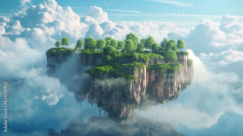 Dreamscapes - Dream-like landscapes with floating islands and impossible geometry. © Wasin Arsasoi