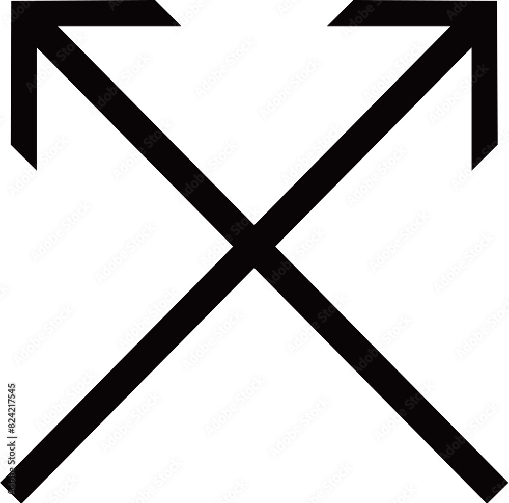 Crossed black arrows Crossed black arrows